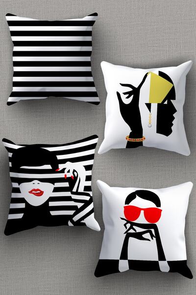 MUYİKA HOME Combinație cu model imprimat pe două fețe cu fermoar ascuns 43x43...