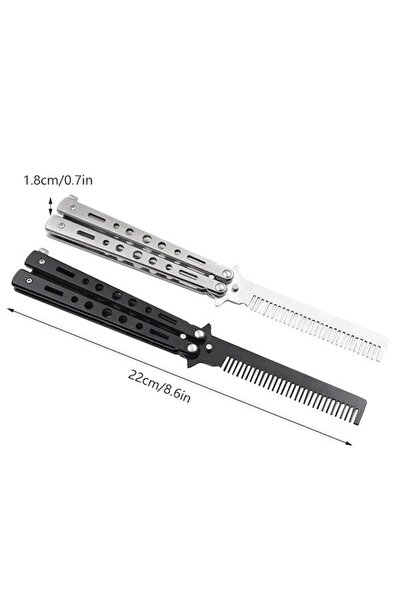 Streak Metal Butterfly Pattern Comb Hair Styling - Portable Silver