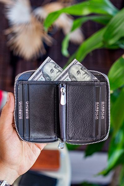 Garbalia Sydney Genuine Leather Rfid Blocking Unisex Anthracite Wallet with Coin Holder