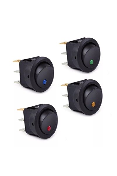 Genel Markalar Yuvarlak Nokta Işıklı Marin Aç Kapa Anahtar On-off 3p 12volt 4...