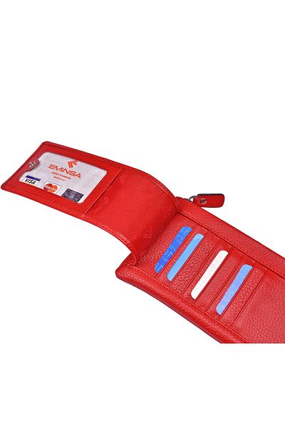 Eminsa Women's Red Genuine Leather Wallet