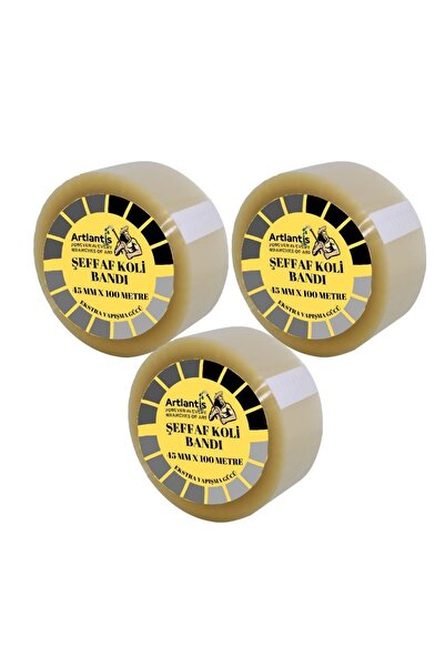 Artlantis Koli Bandı Şeffaf 45x100 3 Lü1 Paket Koli Bantı 45*100 Ambalajlama ...