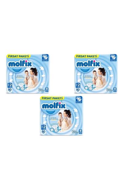 Molfix Bebek Bezi Mini Fırsat Paketi 3lü 2 Beden 3-6 Kg 240 Adet