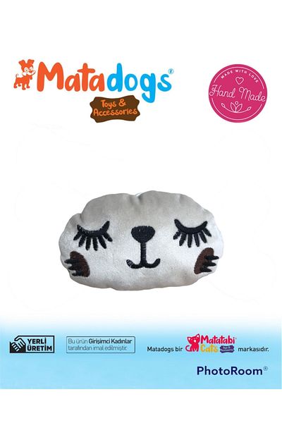 MATATABİ CATS MATA DOGS Puffy, Embroidered Plush Small Breed Dog Toy with Sound
