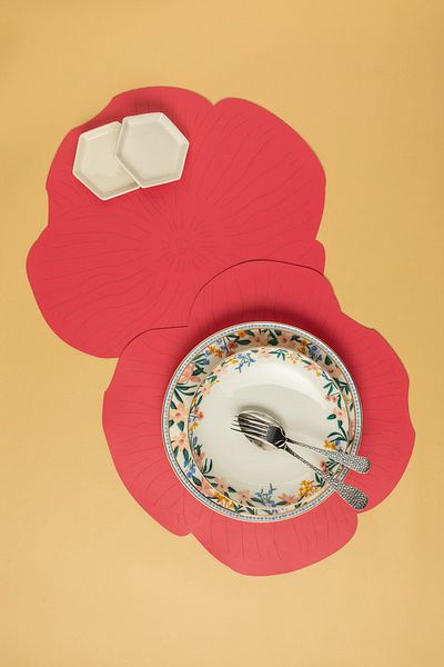 English Home Blossom Faux Leather 2-Pece American Service 40 cm Ροζ