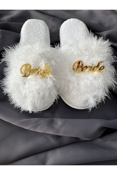 Gelince Alışveriş Papuci Mireasa Furry Aur