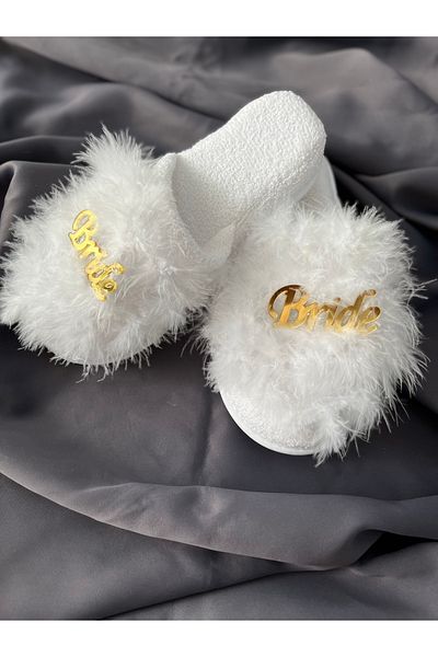 Gelince Alışveriş Papuci Mireasa Furry Aur
