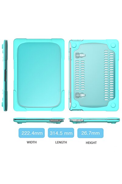 Ally Mobile Macbook Pro 13 Inch A2289-a2251-a2338 (2020) Standlı Koruyucu Kılıf Mavi