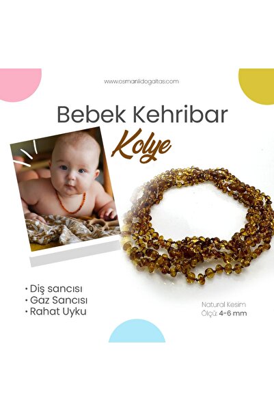 OSMANLI DEĞERLİ TAŞ قلادة الطفل العنبر المعتمدة M455