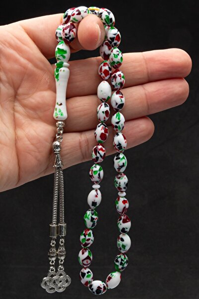 OTTOTESBİH Mărgele de rugăciune de chihlimbar cu pulbere de mozaic într-o cutie de lemn când mă iubește foarte mult