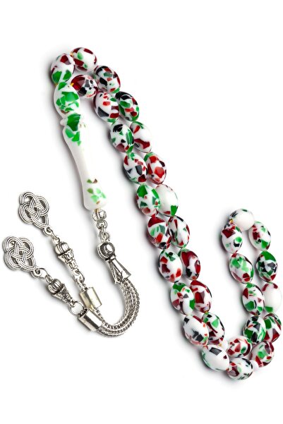 OTTOTESBİH Cadou pentru bărbați Mărgele de rugăciune de chihlimbar cu pulbere de mozaic tăiat cu orz