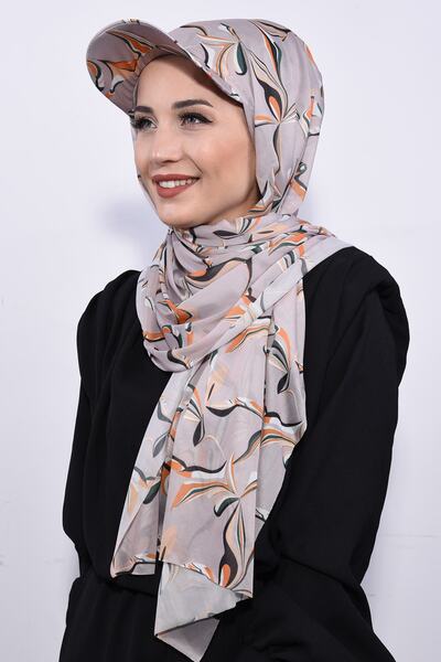 Nowa Scarf Şapkalı Desenli Şal Rüzgar Gülü