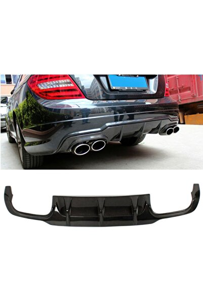 MKG Mercedes W204 C63 Uyumlu Amg Difüzör Piona Black Sağ Sol Çift Egzoz Çıkışlı