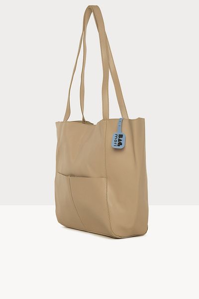 Bagmori Mink Women's Double Pocket Large Tote Bag with Logo M000007454