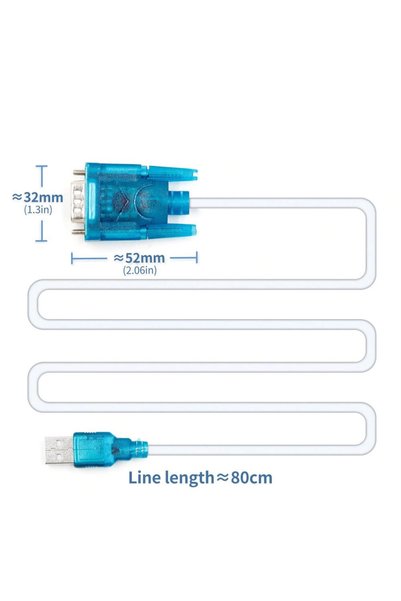 ROBİZ Kablolu Usb To Rs232 Çevirici Ch340 Erkek Db91 Mbps Com Port
