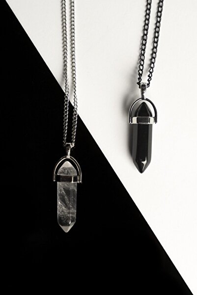 CASELN Kristal Kuvars-oniks Doğal Taş Çivi Çift Sevgili Kolyeleri