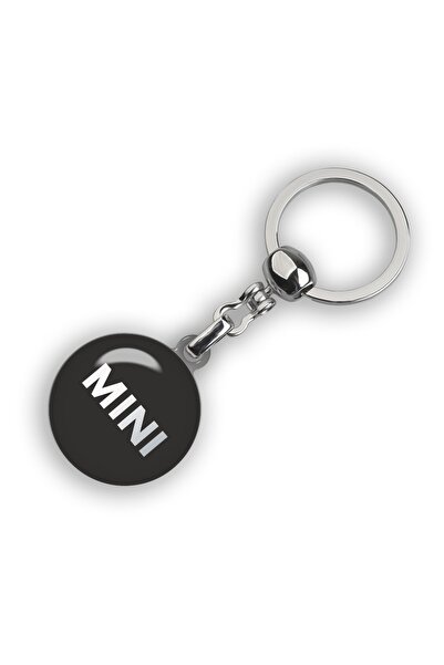 Modül سلسلة مفاتيح مستديرة مطبوعة بطبعة قطرة صغيرة. لون أسود-كروم