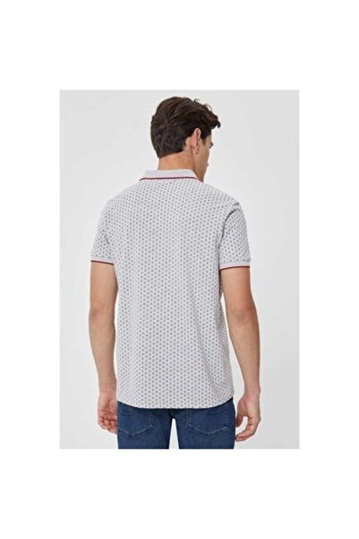 Lee Cooper Ανδρικό μπλουζάκι Andy Polo με λαιμόκοψη γκρι μελανζέ 212 LCM 242053