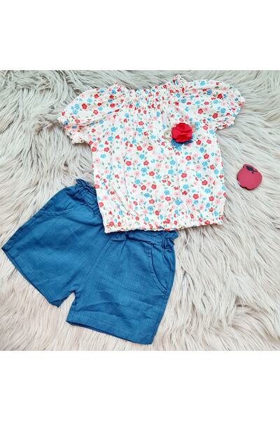 Panda Menekşe Desenli Çiçekli Takım
