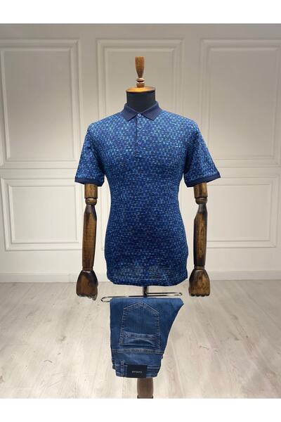 Halifaks Μπλουζάκι με μοτίβο Polo Collar Navy Blue