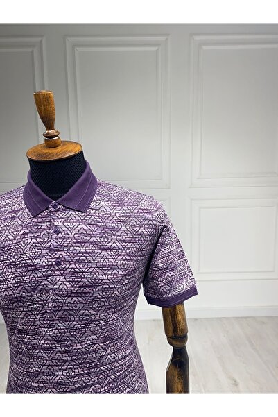 Halifaks Фіолетова футболка з візерунком на комірі