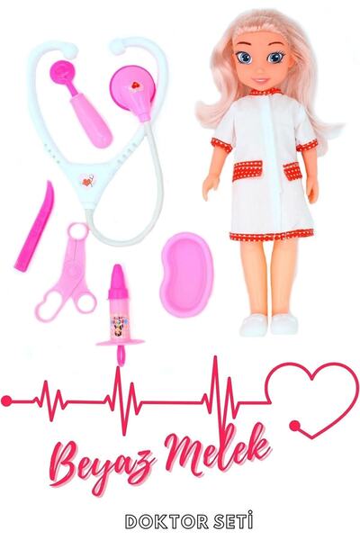 Genel Markalar Toys Beyaz Melek Doktor Seti 35cm Konuşan Et Bebek
