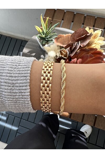 Jack Ferrero Kadın Altın Kaplama 2 Li Kombin Bileklik Seti