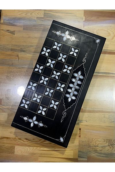 OTTOMAN GAMES Filigree Handmade Mother of Pearl Embroidered Backgammon Small Size 02