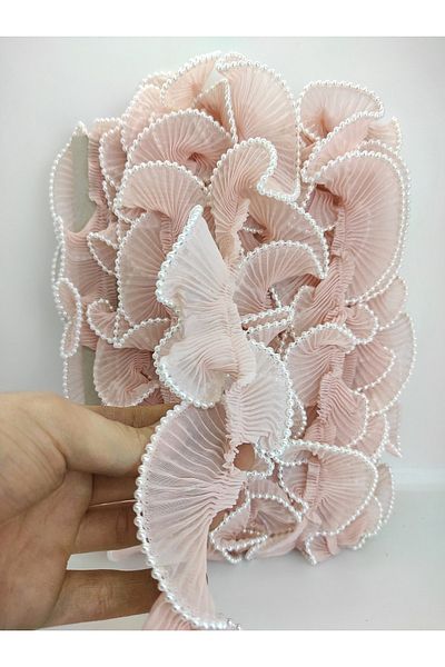 Bride Aksesuar Dünyası Powder Pearl Pleat Ruffle Ribbon – Ribbon – Ribbon