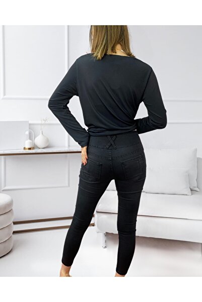 JANES Moda Wanilia High Waist Stretch Fabric Jean Trousers 90 cm