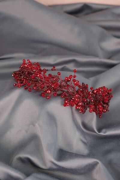 Bride Aksesuar Dünyası Accesoriu pentru păr și turban de mireasă cu mărgele d...