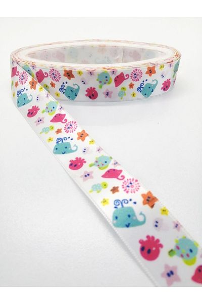 Bride Aksesuar Dünyası Panglică Satin Cu Motive Colorate 2,5 Cm 2 Metri – Panglică – Panglică