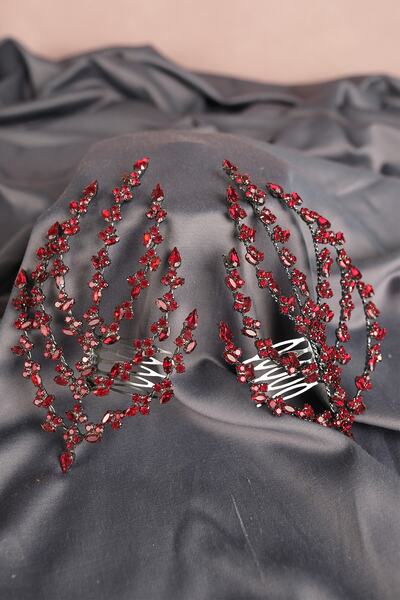 Bride Aksesuar Dünyası Accesoriu de păr Henna de mireasă cu piatră cu cataram...