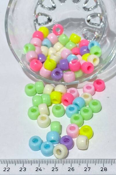 Bride Aksesuar Dünyası Mărgele din plastic cilindrice colorate 1 pachet 20 gr...