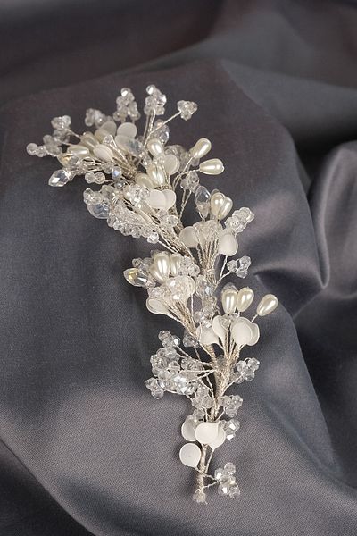 Bride Aksesuar Dünyası Accesoriu de mireasă Lega Pearl cu mărgele laterale pentru mirese – Coroană – Tiara