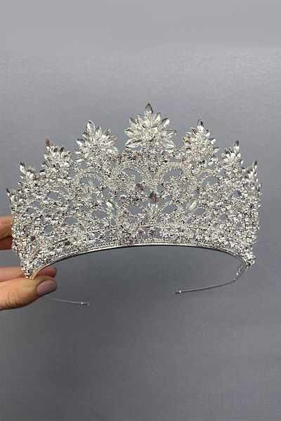GELD Model Angela de culoare argintie pentru femei Henna și Coroana de mireasă – Coroană – Coroană – Coroană