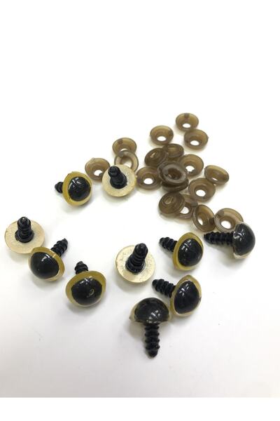 Genel Markalar Amigurumi Vidalı Göz Sarı 1 Paket 10 Adet – Boncuk