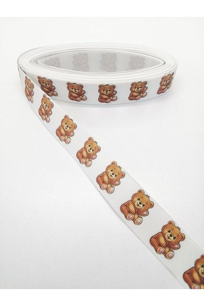 Bride Aksesuar Dünyası Panglică Grosgrain cu model ursuleț 2,5 Cm 2 Metri – Panglică – Panglică