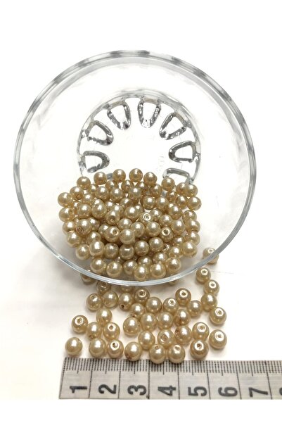 Bride Aksesuar Dünyası Γυάλινες χάντρες σε χρώμα μελιού 6 χιλ. 1 συσκευασία 5...