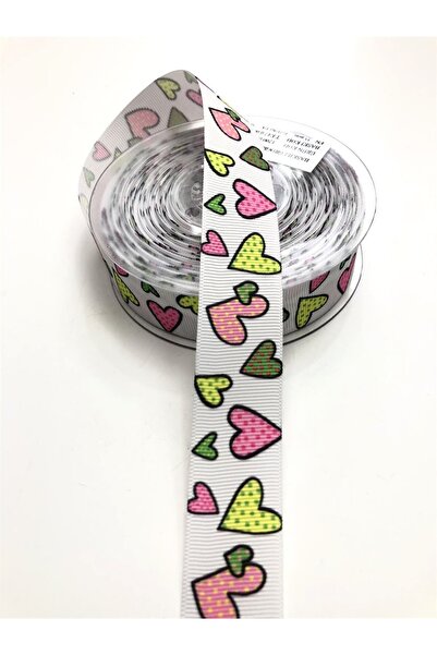 Bride Aksesuar Dünyası Panglică Grosgrain cu Motiv Inimă 2,5 Cm – Panglică