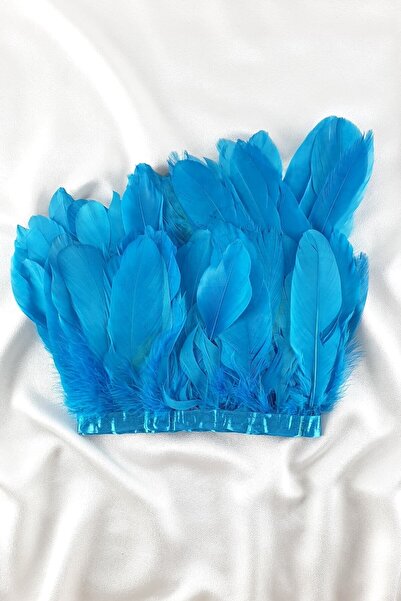 FdayAksesuar Accesoriu panglică decorativă cu pene de vultur turcoaz – Pangli...