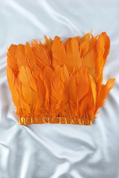 FdayAksesuar Accesoriu panglică decorativă cu pene de vultur portocalii – Pan...