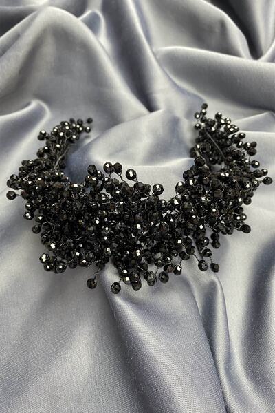 Bride Aksesuar Dünyası Henna și coroană de cristal negru Pollux pentru mirese