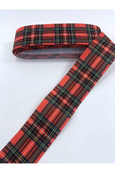 GELD Panglică Grosgrain cu model pătrat roșu negru – Panglică – Panglică