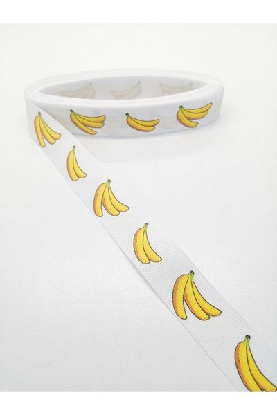 GELD Κορδέλα Grosgrain με σχέδιο μπανάνας 2,5 cm 1 μέτρο – Κορδέλα – Κορδέλα