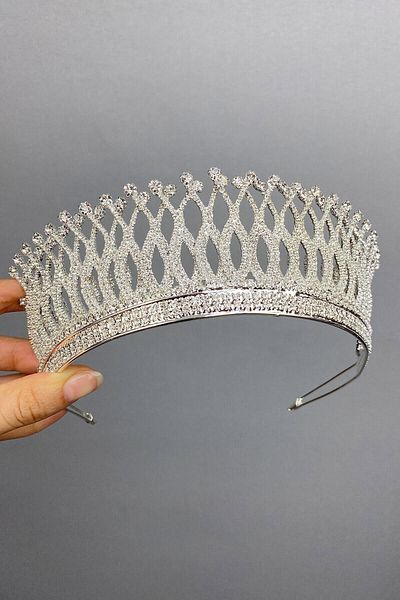 Bride Aksesuar Dünyası Γυναικείο Ασημί Χρώμα Lana Model Bridal Crown – Crown – Crown – Crown