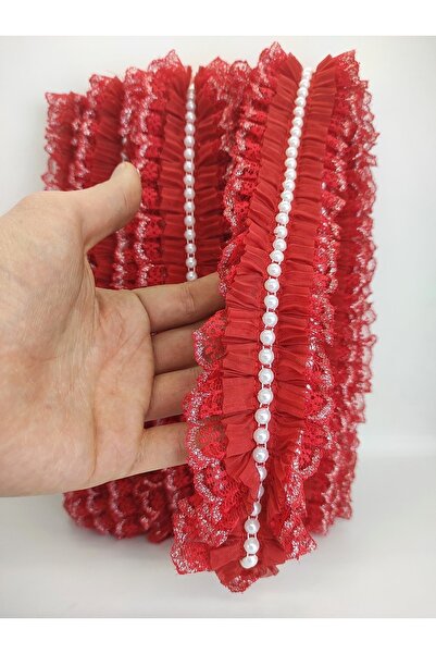 GELD Червона мереживна стрічка з намистинами – Стрічка – Стрічка