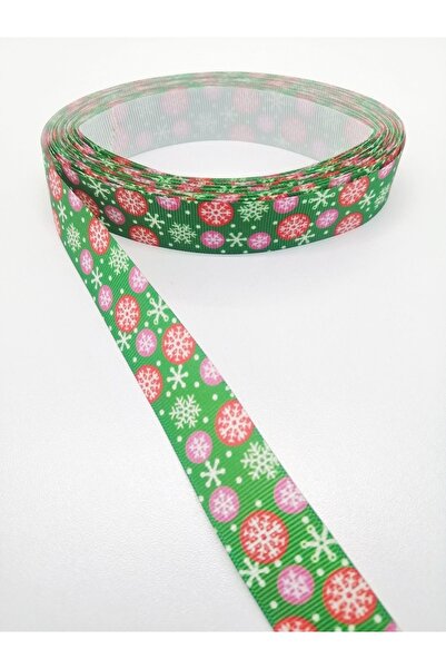 Bontex Panglică Grosgrain cu Motiv Zăpadă Verde 2,5 Cm 2 Metri – Ornament de ...