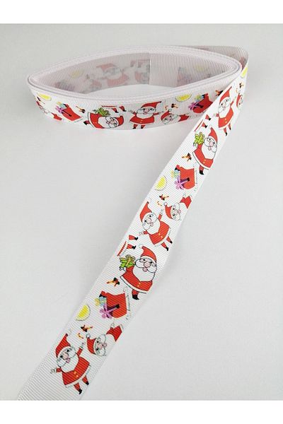 Bride Aksesuar Dünyası Panglică Grosgrain cu Motiv Moș Crăciun 2,5 Cm 2 Metri – Panglică – Panglică