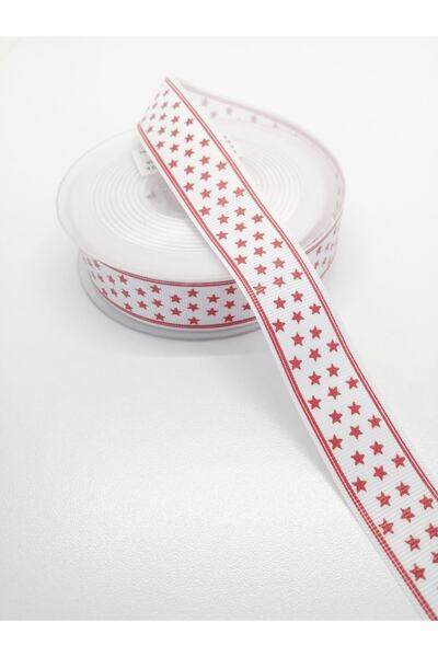 Bride Aksesuar Dünyası Bandă de păr Roșu Alb Starry Grosgrain Ribbon 2 metri ...